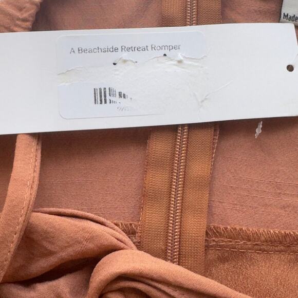 HYFVE‎ BELLA ROSE BEACHSIDE RETREAT V-NECK ROMPER IN RUST NWT WOMEN'S SIZE LARGE - Picture 11 of 13